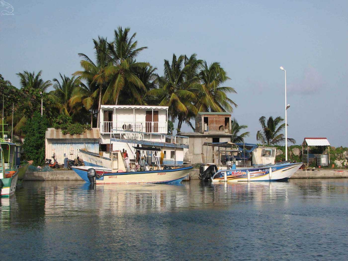 Bateau dans le port de la desirade